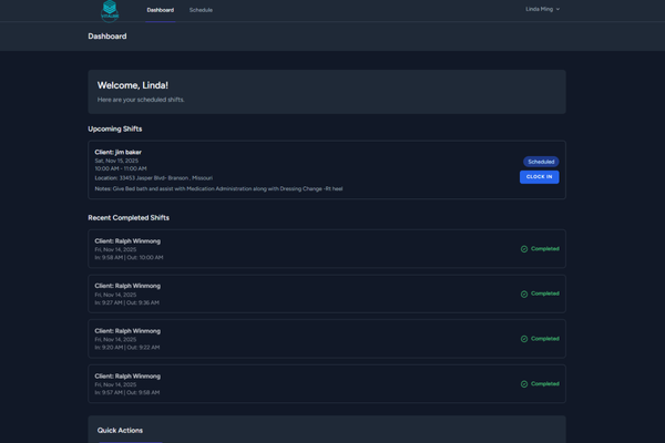 A screenshot of the VitaLink communication portal