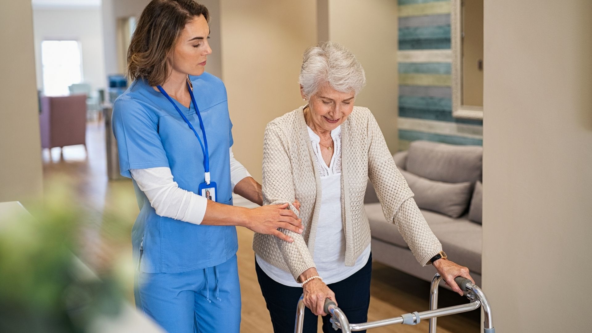 Caregiver with a senior patient